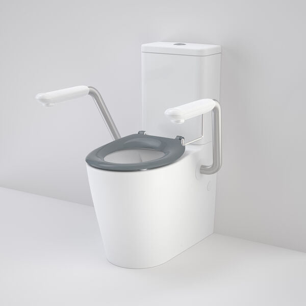Caroma Care 660 Cleanflush WFCC Easy Height BI Suite with Armrests and Caravelle Single Flap Seat