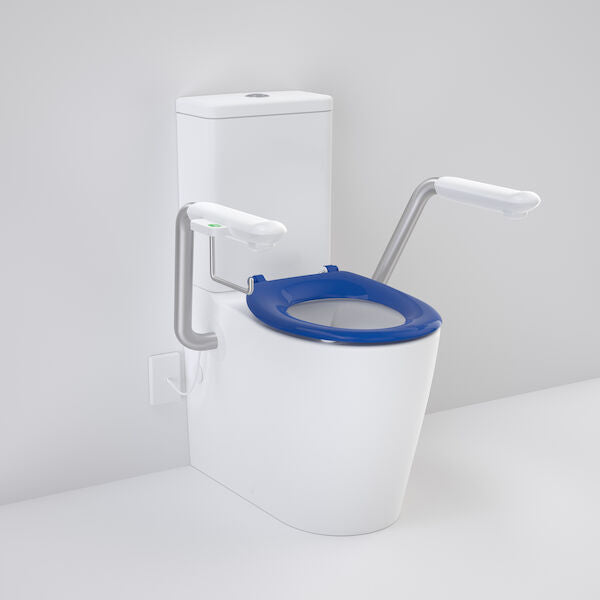 Caroma Care 660 Cleanflush WFCC Easy Height BI Suite with Nurse Call Armrests Right and Caravelle Single Flap Seat