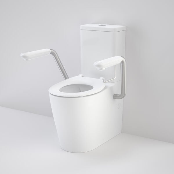 Caroma Care 660 Cleanflush WFCC Easy Height BI Suite with Armrests and Caravelle Single Flap Seat