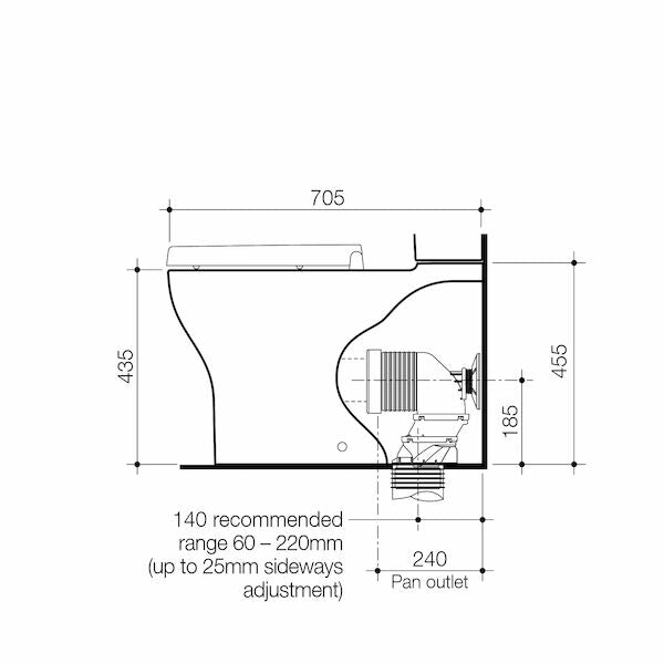 Caroma Opal® Cleanflush Easy Height Wall Faced Close Couple Pan