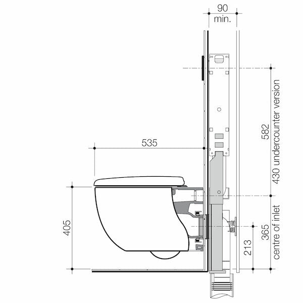 Caroma Contura® II Cleanflush® Wall Hung Invisi Series II® Suite GermGard® - Clay