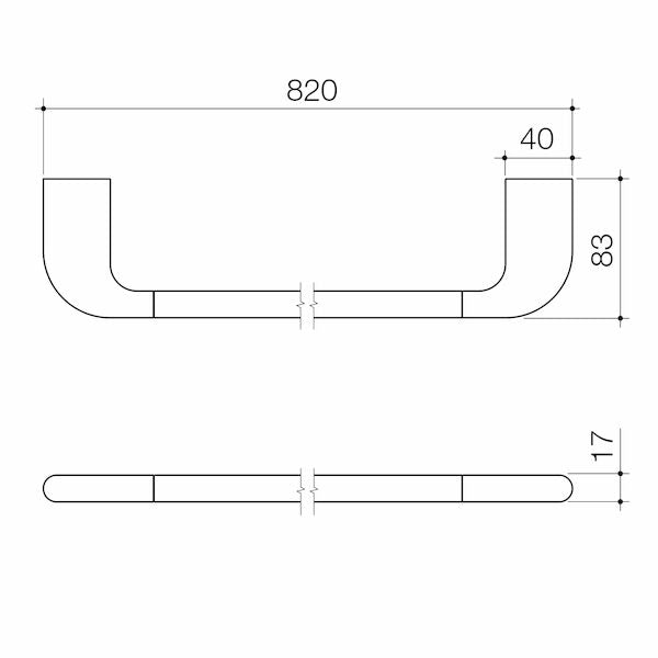 Caroma Contura® II 820mm Single Towel Rail