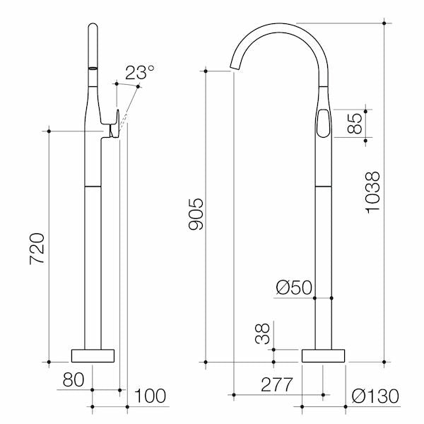 Caroma Contura® II Freestanding Bath Filler
