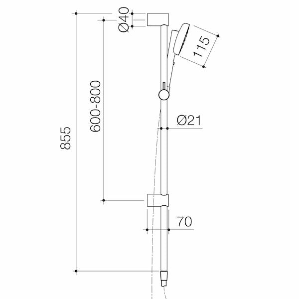 Caroma Contura® II Rail Shower