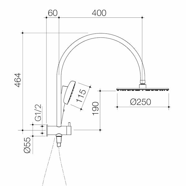 Caroma Contura® II Compact Twin Shower