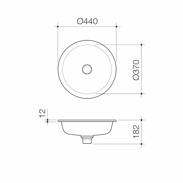 Caroma Liano II 440mm Round Under/Over Counter Basin 