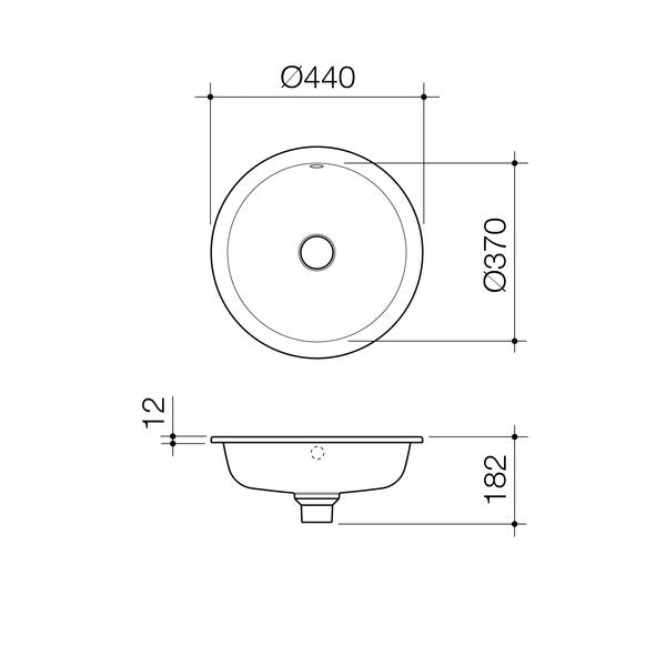 Caroma Liano II 440mm Round Under/Over Counter Basin (with Overflow)