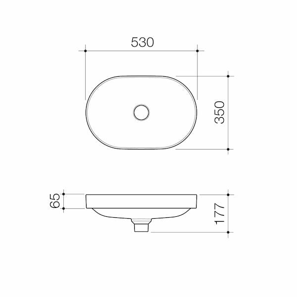 Caroma Liano II 530mm Pill Inset Basin 