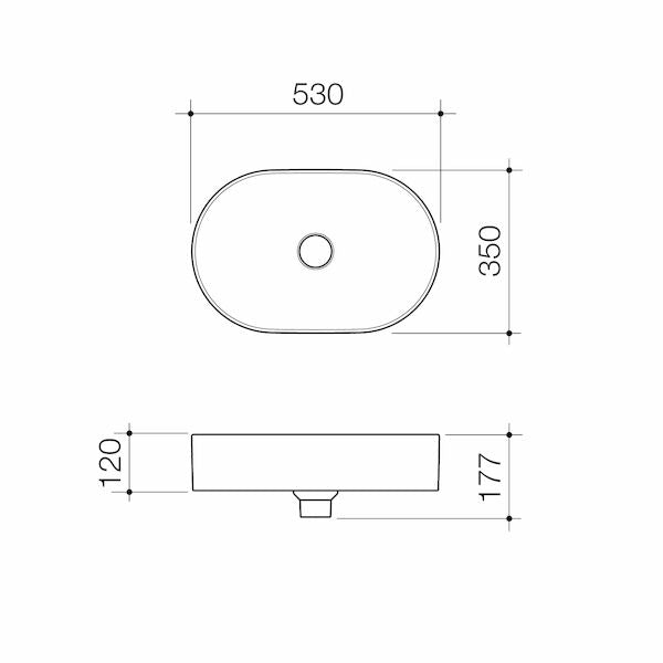 Caroma Liano II 530mm Pill Above Counter Basin 