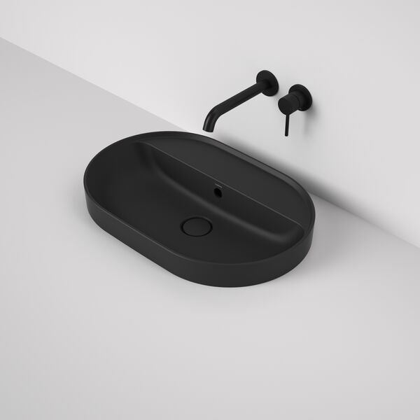 Caroma Liano II 600mm Pill Inset Basin with Tap Landing (0 Tap Hole)  (with Overflow)