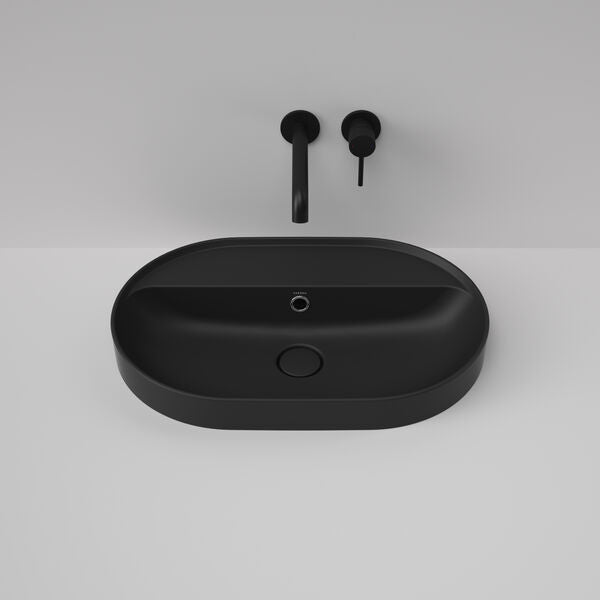 Caroma Liano II 600mm Pill Inset Basin with Tap Landing (0 Tap Hole)  (with Overflow)