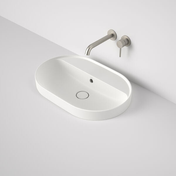 Caroma Liano II 600mm Pill Inset Basin with Tap Landing (0 Tap Hole)  (with Overflow)