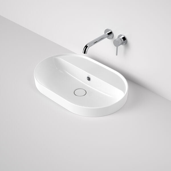 Caroma Liano II 600mm Pill Inset Basin with Tap Landing (0 Tap Hole)  (with Overflow)
