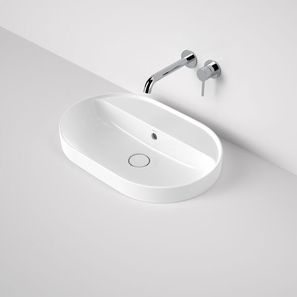 Caroma Liano II 600mm Pill Inset Basin with Tap Landing (0 Tap Hole)  (with Overflow)