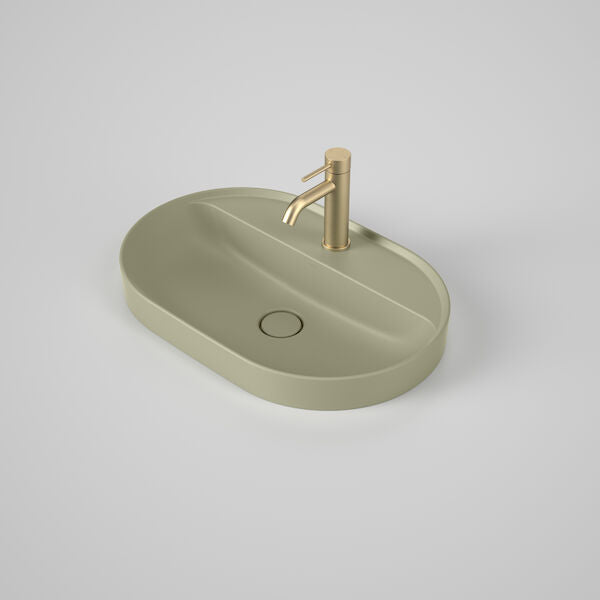 Caroma Liano II 600mm Pill Inset Basin with Tap Landing (1 Tap Hole) 