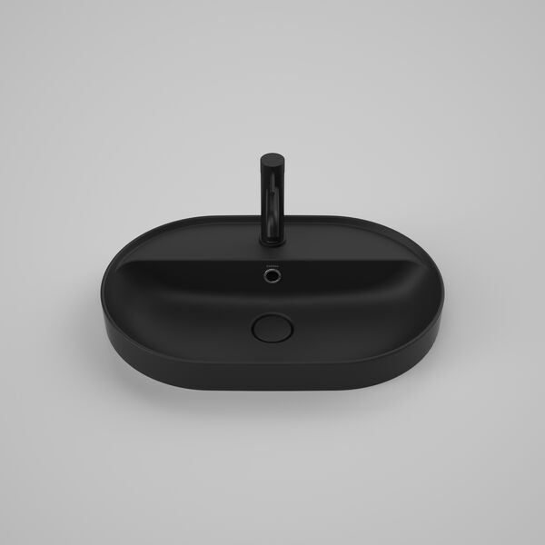 Caroma Liano II 600mm Pill Inset Basin with Tap Landing (1 Tap Hole)  (with Overflow)