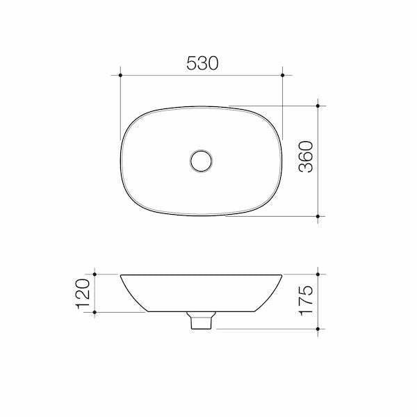 Caroma Contura® II 530mm Above Counter Basin