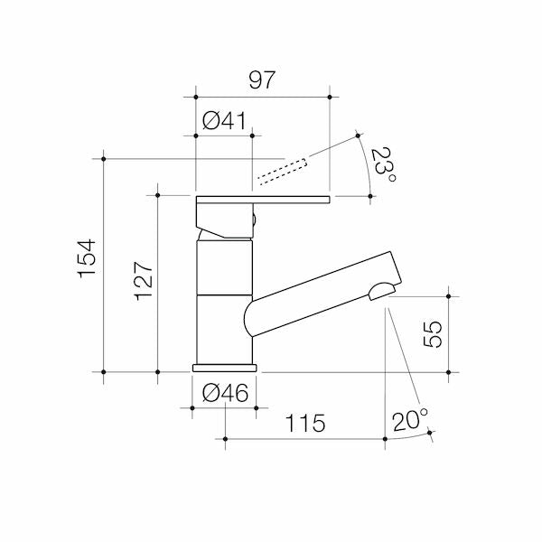Stylus Yukon Basin Mixer - Lead Free