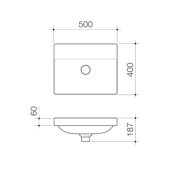 Caroma Urbane® II Inset Basin (No Tap Hole)