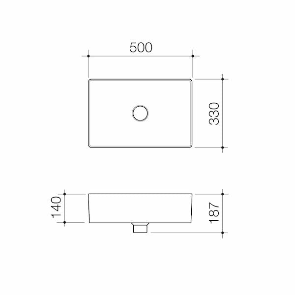 Caroma Urbane® II Above Counter Basin (No Tap Hole)