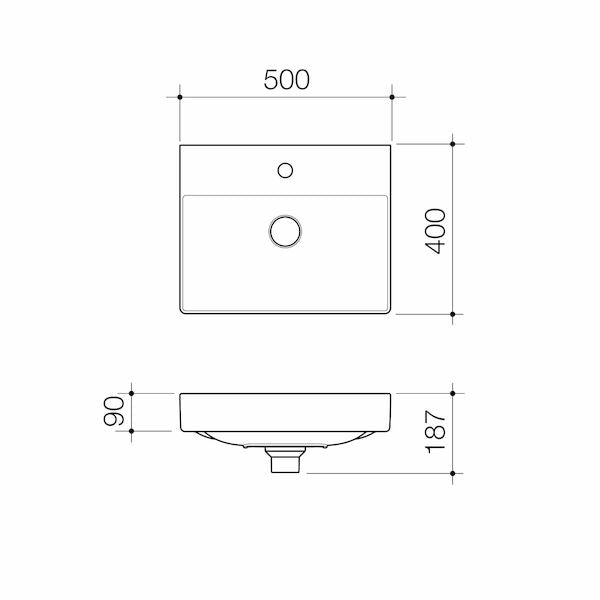 Caroma Urbane® II Wall Basin (No Tap Hole)