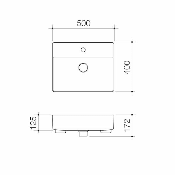 Caroma Urbane® II Semi Recessed Basin (No Tap Hole)