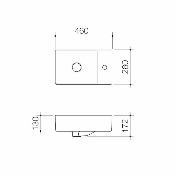 Caroma Urbane® II Hand Wall Basin (1 Tap Hole)