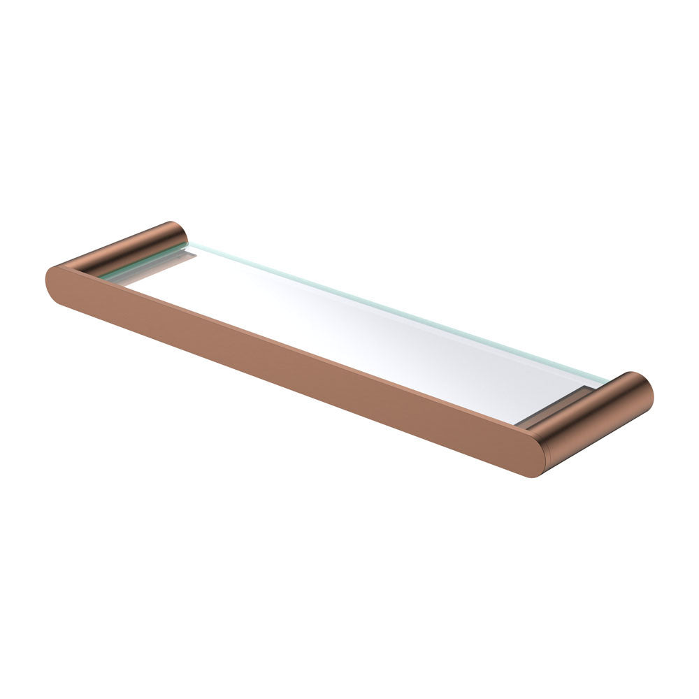 Fienza Empire Slim Glass Shelf - Brushed Copper
