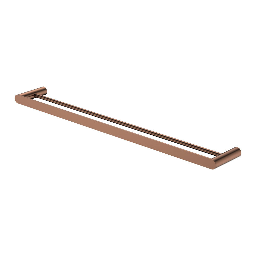 Fienza Empire Slim Double Towel Rail, 800mm - Brushed Copper