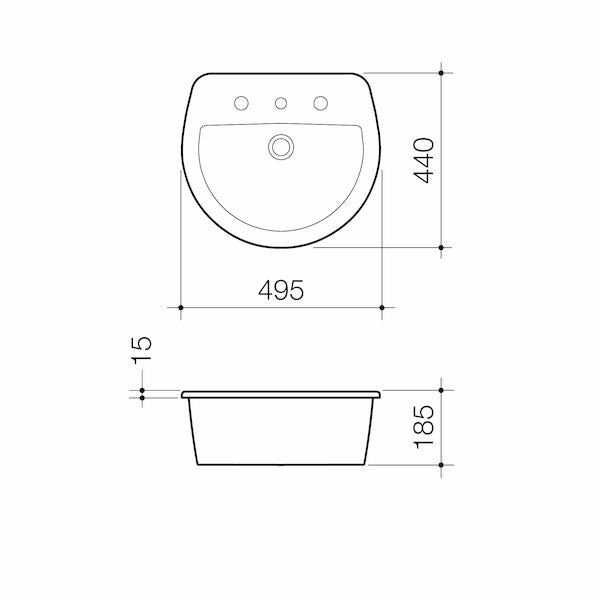 Caroma Cosmo Vanity Basin 1TH