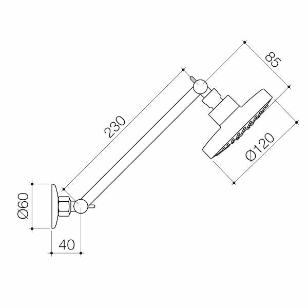 Caroma Luna® Adjustable Shower And Arm