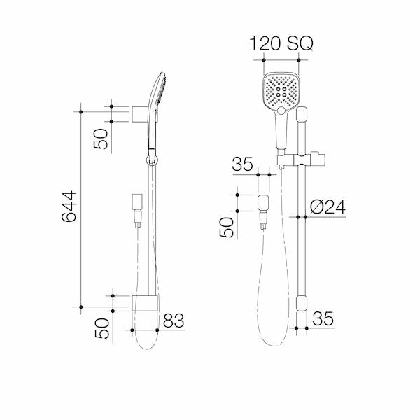 Caroma Luna® Multifunction Rail Shower