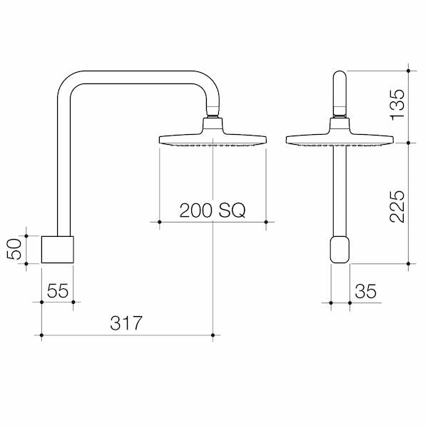Caroma Luna® Fixed Overhead Shower