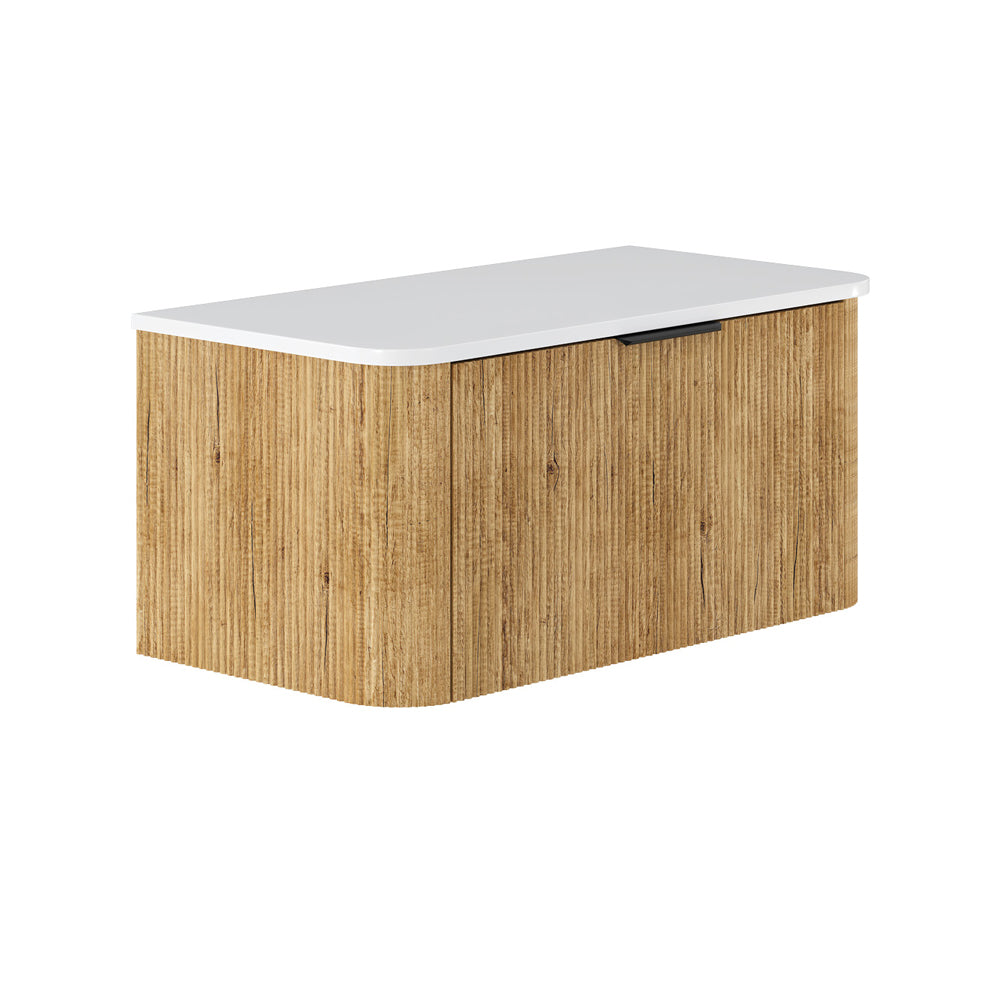 Minka Curved Scandi Oak 900 Wall Hung Cabinet