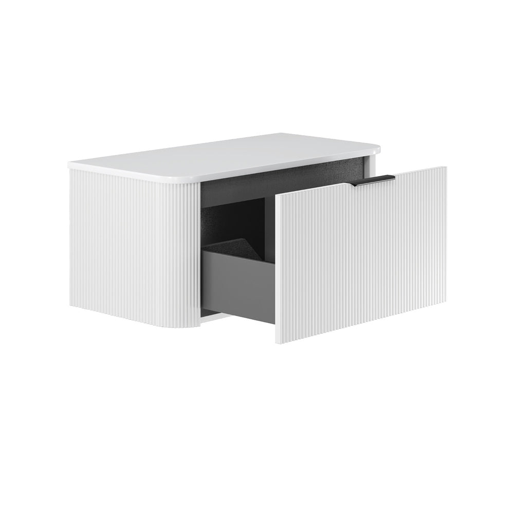 Minka Curved Satin White 900 Wall Hung Cabinet