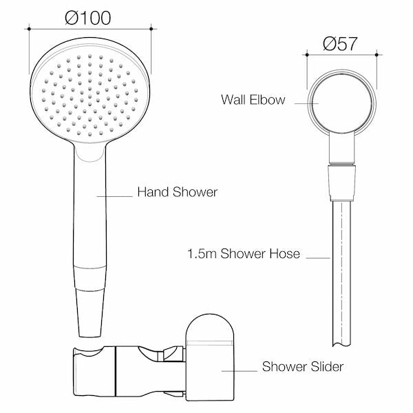 Caroma Care Support Shower Kit (1.5M hose)