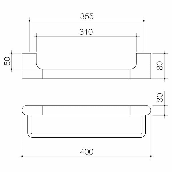 Caroma Urbane® II Universal Towel Rail 400mm Set