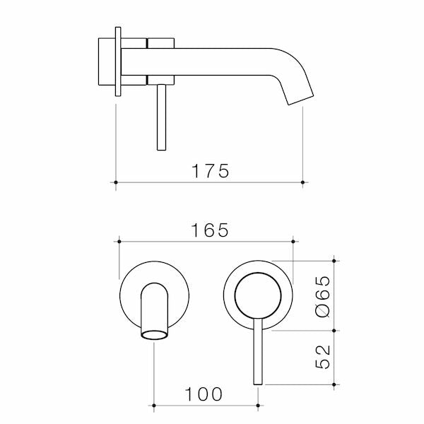 Caroma Liano II 175mm Wall Basin / Bath Trim Kit - 2 x Round Cover Plates
