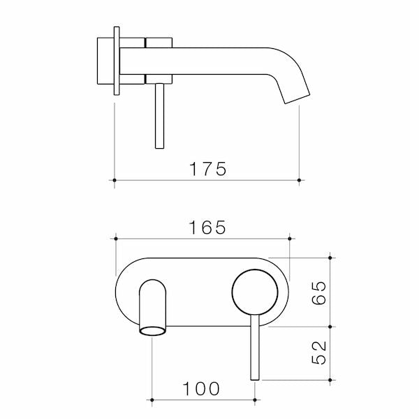 Caroma Liano II 175mm Wall Basin / Bath Trim Kit - Rounded Cover Plate