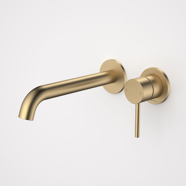 Caroma Liano II 210mm Wall Basin / Bath Mixer - 2 x Round Cover Plates - Sales Kit - LF
