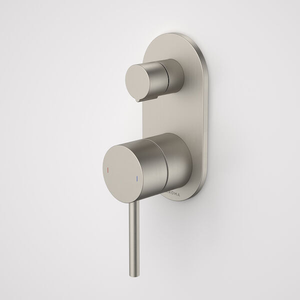Caroma Liano II Bath / Shower Mixer With Diverter - Rounded Cover Plate - Sales Kit