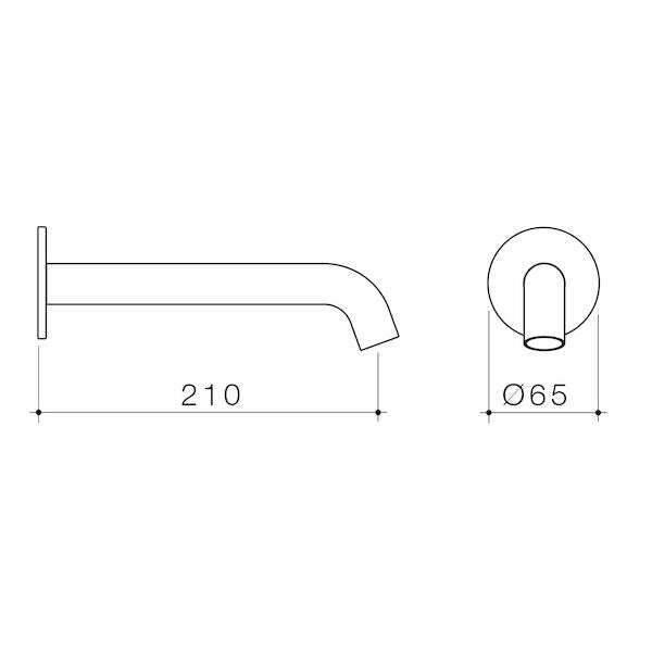 Caroma Liano II 210mm Basin / Bath Outlet - Round - LF