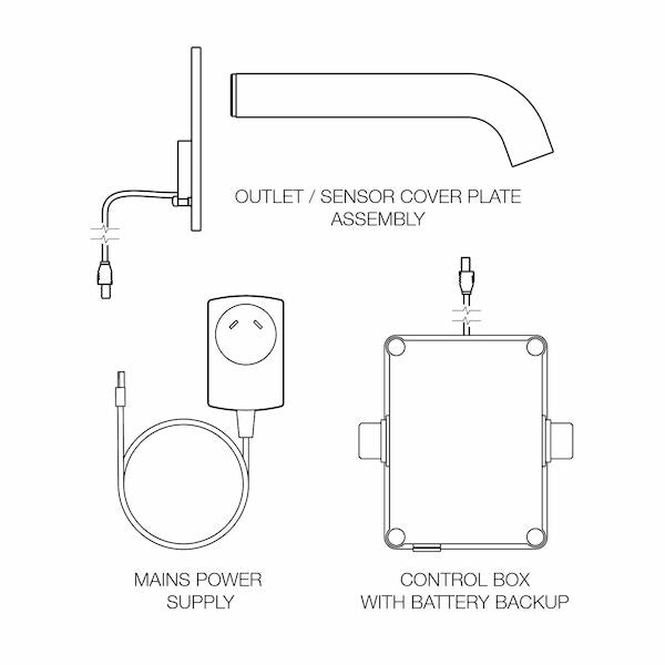 Caroma Liano II Sensor 175 Wall Outlet Trim Kit - Lead Free