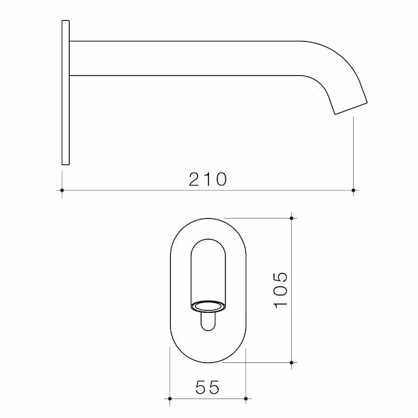 Caroma Liano II Sensor 210 Wall Outlet Sales Kit - Lead Free