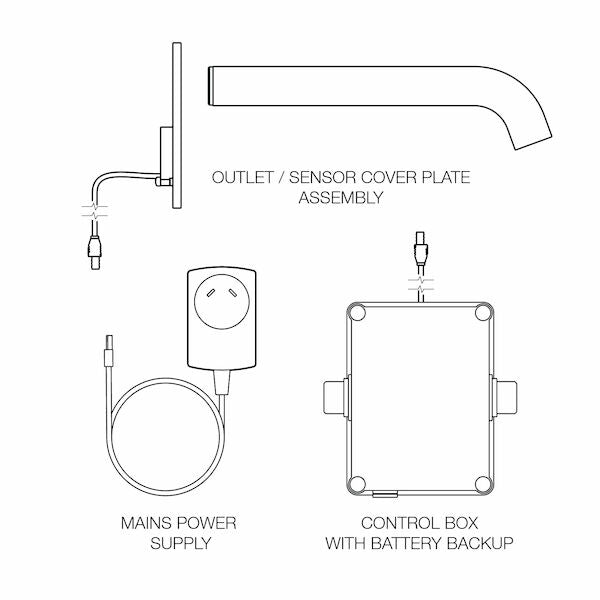 Caroma Liano II Sensor 210 Wall Outlet Trim Kit - Lead Free