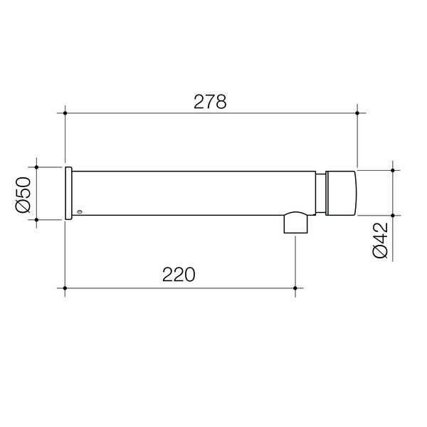 Caroma Civic Wall Push Timed Flow 220mm Tap