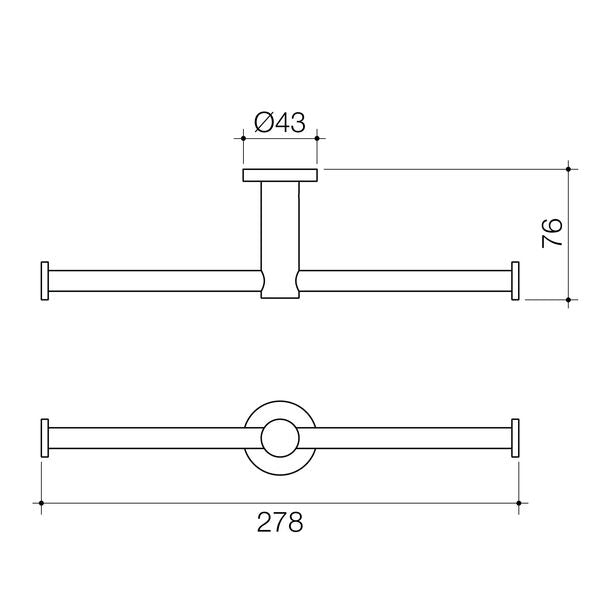 Caroma Liano II Double Toilet Roll Holder