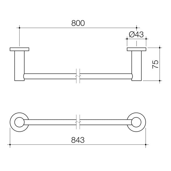 Caroma Liano II Single Towel Rail 840mm