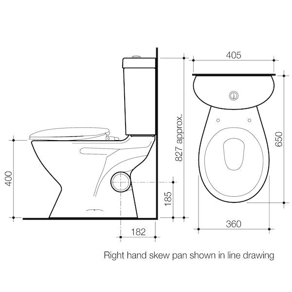 Caroma Profile Left Hand Skew Trap Close Coupled Soft Close Suite