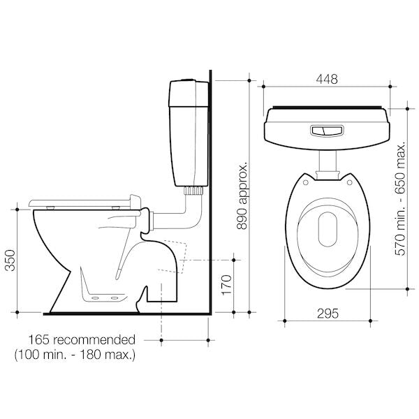 Caroma Junior 100 Connector (S Trap) Suite